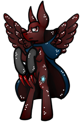 Size: 600x921 | Tagged: safe, artist:hunterthewastelander, species:pegasus, species:pony, bipedal, claws, cloak, clothing, metal claws, simple background, solo, spread wings, transparent background, wings