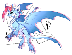 Size: 2255x1719 | Tagged: safe, artist:marbola, character:rainbow dash, species:dragon, alternate universe, dragoness, dragonified, female, rainbow dragon, simple background, solo, species swap, white background