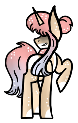 Size: 400x630 | Tagged: safe, artist:hunterthewastelander, oc, oc only, species:pony, species:unicorn, hair over eyes, horn, looking back, multicolored hair, rainbow hair, raised hoof, simple background, solo, transparent background, unicorn oc