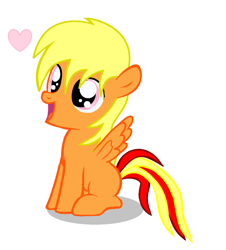 Size: 1072x1184 | Tagged: safe, artist:avchonline, oc, oc only, oc:sean, species:pegasus, species:pony, colt, heart, male, open mouth, pegasus oc, sitting, smiling, solo, wings