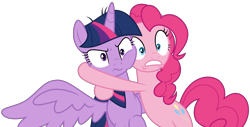 Size: 13680x6960 | Tagged: safe, artist:decprincess, character:pinkie pie, character:twilight sparkle, character:twilight sparkle (alicorn), species:alicorn, species:earth pony, species:pony, episode:the mean 6, g4, my little pony: friendship is magic, .svg available, simple background, transparent background, vector, vector trace