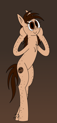 Size: 1203x2560 | Tagged: safe, artist:derpanater, oc, oc only, oc:cookie crumbs, species:earth pony, species:pony, cute, freckles, looking at you, simple background, standing