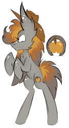 Size: 412x764 | Tagged: safe, artist:hunterthewastelander, oc, oc only, parent:braeburn, parent:marble pie, parents:braeble, species:pony, clothing, female, hat, horseshoes, mare, offspring, rearing, simple background, solo, white background