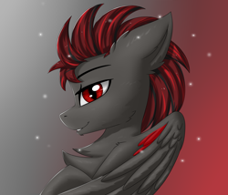 Size: 3500x3000 | Tagged: safe, artist:snowstormbat, oc, oc:blitz moon, species:pegasus, species:pony, bust, gradient background, looking at you, male, portrait, solo, wings