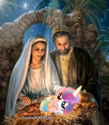 Size: 2388x2737 | Tagged: safe, artist:rsa.fim, character:princess flurry heart, species:pony, blasphemy, christmas, dank memes, god is dead, holiday, mary, religious, shitposting