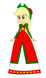 Size: 550x930 | Tagged: safe, artist:cartoonmasterv3, character:applejack, species:human, my little pony:equestria girls, christmas, clothing, female, holiday, humanized, long skirt, simple background, skirt, solo, transparent background, vector