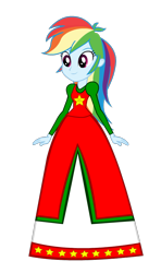 Size: 550x930 | Tagged: safe, artist:cartoonmasterv3, character:rainbow dash, species:human, my little pony:equestria girls, christmas, clothing, female, holiday, humanized, long skirt, simple background, skirt, solo, transparent background, vector