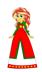 Size: 550x930 | Tagged: safe, artist:cartoonmasterv3, character:sunset shimmer, species:human, my little pony:equestria girls, christmas, clothing, female, holiday, humanized, long skirt, simple background, skirt, solo, transparent background, vector