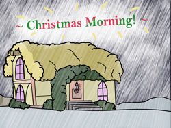 Size: 1500x1124 | Tagged: safe, artist:aaathebap, christmas morning, house, photo, snow