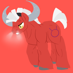 Size: 2000x2000 | Tagged: safe, artist:robynne, angry, bull, muscles, ponyscopes, taurus, zodiac