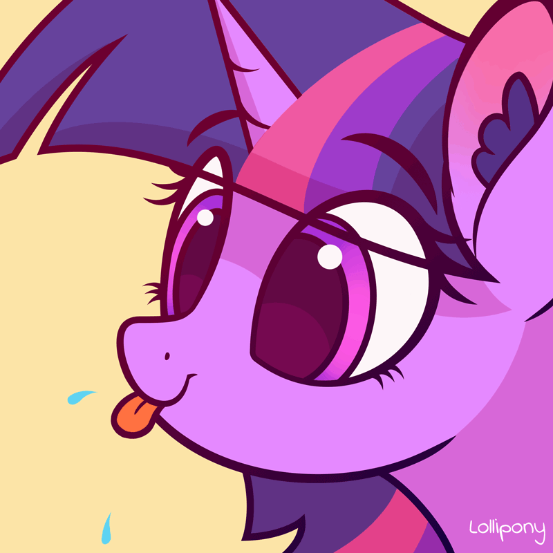 Size: 800x800 | Tagged: safe, artist:lollipony, part of a set, character:twilight sparkle, species:pony, animated, blep, bust, cute, eye clipping through hair, female, gif, mare, pbbtt, portrait, raspberry, silly, silly pony, simple background, solo, spittle, tongue out, twiabetes