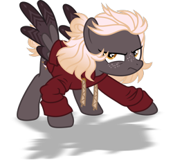 Size: 1272x1212 | Tagged: safe, artist:lincolnbrewsterfan, artist:suramii, derpibooru original, oc, oc only, oc:night vision, species:pegasus, species:pony, .svg available, archive, design, diamond, simple background, solo, special wings, svg, transparent background, vector, vector trace, warning, wing sleeves
