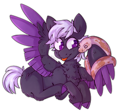 Size: 1100x1010 | Tagged: safe, artist:cinnamonsparx, oc, oc only, species:pegasus, species:pony, chest fluff, male, prone, simple background, snake, solo, stallion, tongue out, transparent background, two toned wings, wings