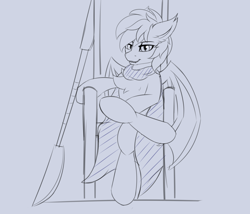 Size: 3500x3000 | Tagged: safe, artist:snowstormbat, oc, oc:midnight snowstorm, species:bat pony, fallout equestria, fallout equestria: moonlight, looking at you, male, sitting, sketch, solo