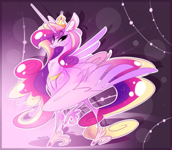 Size: 2341x2029 | Tagged: safe, artist:marbola, character:princess cadance, species:alicorn, species:pony, chest fluff, crown, ear fluff, female, jewelry, mare, regalia, solo, unshorn fetlocks, white outline