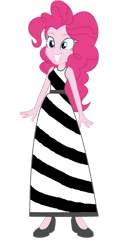 Size: 1024x2110 | Tagged: safe, artist:cartoonmasterv3, character:pinkie pie, species:zebra, my little pony:equestria girls, female, long dress, simple background, solo, transparent background, vector, zebra dress