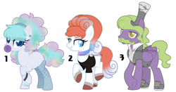 Size: 1024x535 | Tagged: safe, artist:midnightamber, oc, species:earth pony, species:pegasus, species:pony, adoptable, adopts, adopts for sale, alolan vulpix, bases used, blowing bubblegum, clothing, crossed legs, crossover, curly hair, female, food, galarian ponyta, galarian weezing, gum, hat, male, mare, multicolored hair, paypal, pokemon theme, pokémon, ponyta, raised hoof, simple background, top hat, transparent background, vulpix, wavey hair, wavy mustache