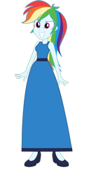 Size: 1024x2022 | Tagged: safe, artist:cartoonmasterv3, character:rainbow dash, species:human, my little pony:equestria girls, female, long dress, simple background, solo, transparent background, vector