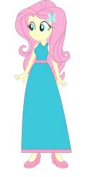 Size: 1024x2049 | Tagged: safe, artist:cartoonmasterv3, character:fluttershy, my little pony:equestria girls, female, long dress, simple background, solo, transparent background, vector