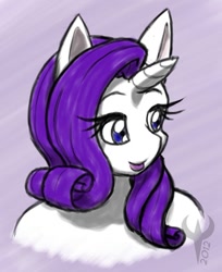 Size: 400x489 | Tagged: safe, artist:ethanqix, character:rarity, species:anthro, bust, female, portrait, solo