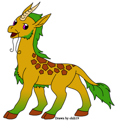 Size: 881x920 | Tagged: safe, artist:chili19, oc, oc only, species:kirin, giraffe, kirin-ified, simple background, solo, species swap, white background