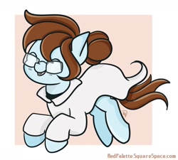 Size: 1280x1150 | Tagged: safe, artist:redpalette, oc, species:earth pony, species:pony, cute, doctor, female, glasses, jumping, mare, smiling