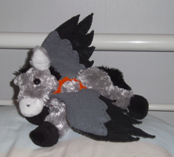 Size: 496x448 | Tagged: safe, artist:chili19, oc, oc only, oc:chili, species:donkey, irl, photo, plushie, solo, wings