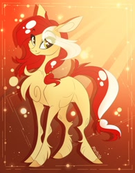 Size: 1376x1766 | Tagged: safe, artist:marbola, oc, oc:colonia, species:earth pony, species:pony, smiley face, solo, standing
