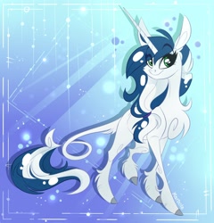 Size: 1716x1789 | Tagged: safe, artist:marbola, oc, oc only, oc:muffinkarton, species:pony, species:unicorn, smiley face, solo, standing