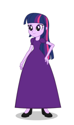 Size: 550x930 | Tagged: safe, artist:cartoonmasterv3, character:twilight sparkle, character:twilight sparkle (alicorn), species:alicorn, species:human, species:pony, my little pony:equestria girls, female, humanized, long dress, simple background, solo, transparent background, vector