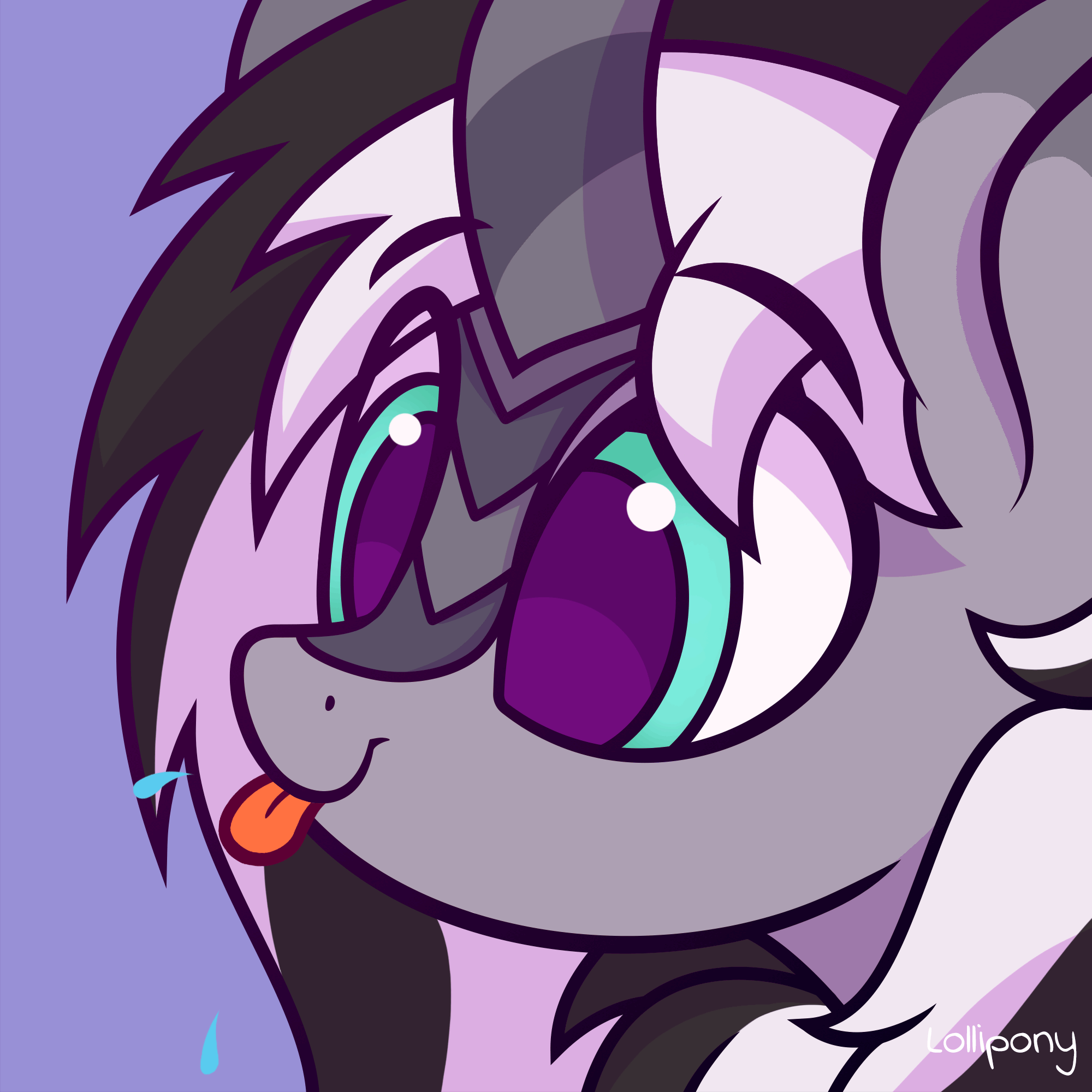Size: 2000x2000 | Tagged: safe, artist:lollipony, part of a set, oc, oc only, species:kirin, animated, bust, cute, gif, male, ocbetes, pbbtt, portrait, purple background, raspberry, simple background, solo, tongue out, ych result