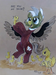 Size: 2250x3000 | Tagged: safe, artist:lytlethelemur, oc, oc:dolan, oc:duk, species:bird, species:duck, species:pegasus, species:pony, angry, crossing wings, cute, funny, pegaduck, quack, quak, silly