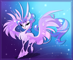 Size: 2862x2355 | Tagged: safe, artist:marbola, character:princess flurry heart, species:alicorn, species:classical unicorn, species:pony, g4, female, horn, horn jewelry, jewelry, leonine tail, mare, older, older flurry heart, solo, tail, unshorn fetlocks, wings
