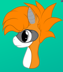 Size: 3078x3512 | Tagged: safe, artist:terminalhash, oc, oc only, oc:kiva, species:pony, bust, cute, green eyes, grin, hybrid, robot, robot pony, smiling, solo, vector