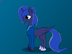 Size: 4096x3072 | Tagged: safe, artist:terminalhash, character:princess luna, species:alicorn, species:pony, fallout equestria, clothing, colored hooves, female, shoes, solo, two toned mane