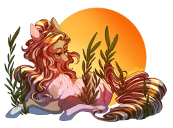 Size: 1600x1186 | Tagged: safe, artist:yuyusunshine, oc, oc only, oc:radiant valor, species:earth pony, species:pony, female, flower, leaf, mare, simple background, solo, transparent background