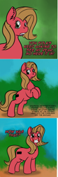 Size: 796x2404 | Tagged: safe, artist:denton, oc, oc:pun, species:earth pony, species:pony, ask pun, ask, female, mare, pun, rearing, solo, visual gag