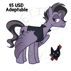 Size: 1280x1280 | Tagged: safe, artist:redpalette, oc, oc only, species:pegasus, species:pony, adoptable, clothing, emo, freckles, goth, jacket, male, punk, stallion, tall