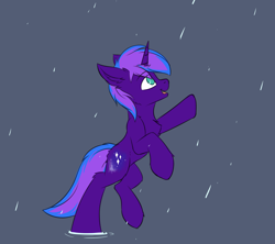 Size: 2980x2643 | Tagged: safe, artist:snowstormbat, oc, oc only, oc:cosmic star, species:pony, species:unicorn, looking up, male, rain, simple background, sketch, solo, stallion