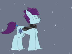 Size: 2833x2125 | Tagged: safe, artist:snowstormbat, oc, oc only, species:earth pony, species:pony, clothing, looking up, male, rain, scarf, simple background, sketch, solo, stallion