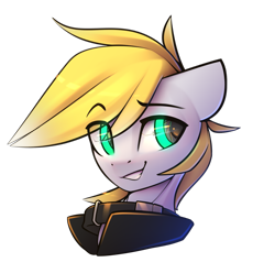 Size: 1800x1782 | Tagged: safe, artist:justafallingstar, oc, oc:cutting chipset, species:pegasus, species:pony, augmented, biohacking, bust, clothing, collar, cyber pony, cyberpunk, cyborg, male, portrait, simple background, solo, transparent background