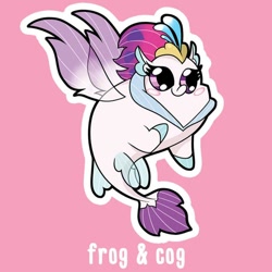 Size: 794x794 | Tagged: safe, artist:coggler, artist:frog&cog, artist:gopherfrog, character:queen novo, species:seapony (g4), my little pony: the movie (2017), chibi, cute, female, novobetes, solo
