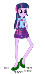 Size: 1024x1689 | Tagged: safe, artist:cartoonmasterv3, character:twilight sparkle, character:twilight sparkle (alicorn), species:alicorn, species:human, species:pony, my little pony:equestria girls, female, humanized, simple background, solo, tap dancing, transparent background, vector