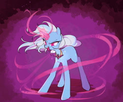 Size: 500x412 | Tagged: safe, artist:kkmrarar, character:trixie, species:pony, species:unicorn, episode:magic duel, g4, my little pony: friendship is magic, alicorn amulet, female, magic, mare, smiling, solo, windswept mane