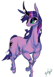 Size: 1188x1690 | Tagged: safe, artist:pantheracantus, character:twilight sparkle, species:changeling, colored, digital art, simple background, white background