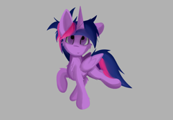 Size: 5787x3996 | Tagged: safe, artist:groomlake, character:twilight sparkle, character:twilight sparkle (alicorn), species:alicorn, species:pony, colored, female, messy mane, simple background, solo, wings