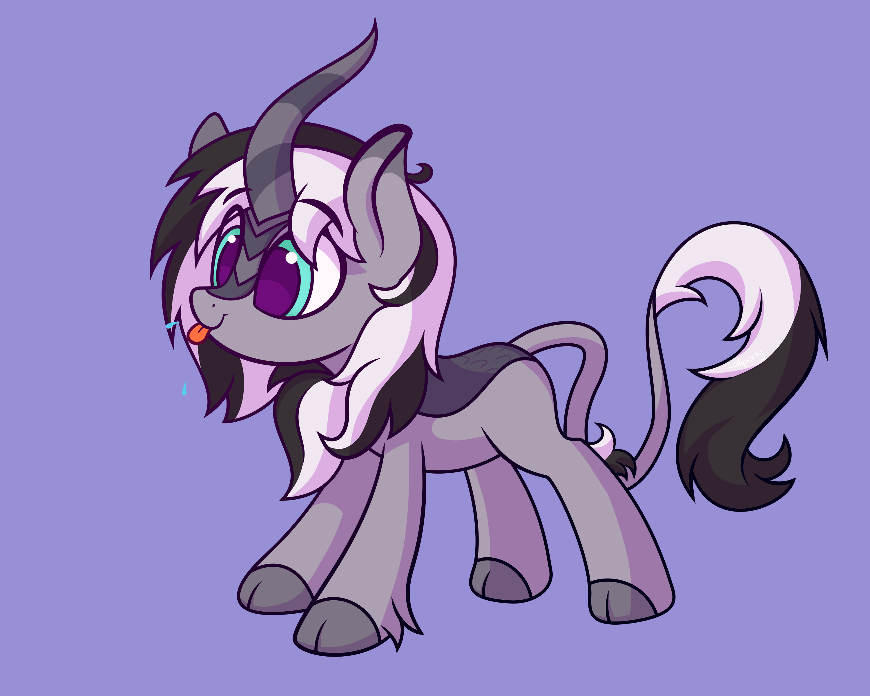 Size: 3000x2400 | Tagged: safe, artist:lollipony, oc, oc only, species:kirin, animated, blep, cute, gif, ocbetes, pbbtt, purple background, raspberry, simple background, solo, tongue out