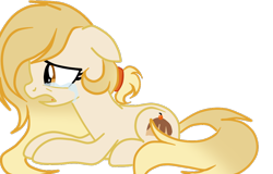Size: 1024x655 | Tagged: safe, artist:applerougi, oc, oc:cremita, species:earth pony, species:pony, crying, female, mare, prone, simple background, solo, transparent background