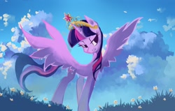 Size: 2200x1400 | Tagged: safe, artist:my-magic-dream, character:twilight sparkle, character:twilight sparkle (alicorn), species:alicorn, species:pony, bedroom eyes, big crown thingy, element of magic, female, mare, solo