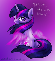 Size: 1000x1103 | Tagged: safe, artist:zedrin, character:twilight sparkle, character:twilight sparkle (alicorn), species:alicorn, species:pony, female, mare, solo, wings